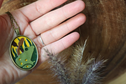 Large Frog Pendant | Necklace | Cottage Core Accessory