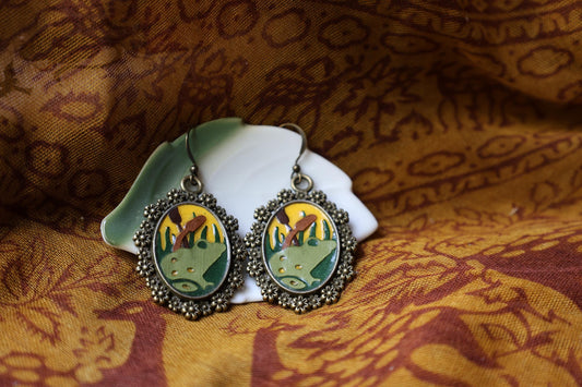 Frog Earrings | Dangle Earrings | Cottagecore Accessory