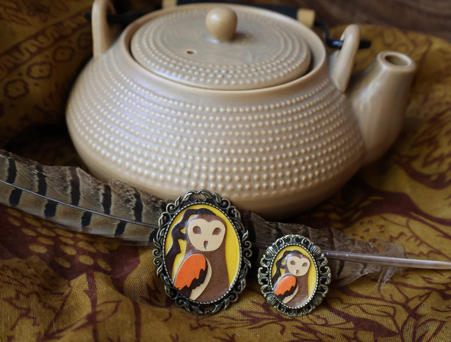 Dark Owl Brooch | Pin | Cottage Core Accessory