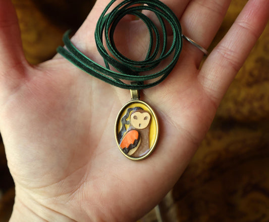 Dark Owl Pendant | Choker | Cottage Core
