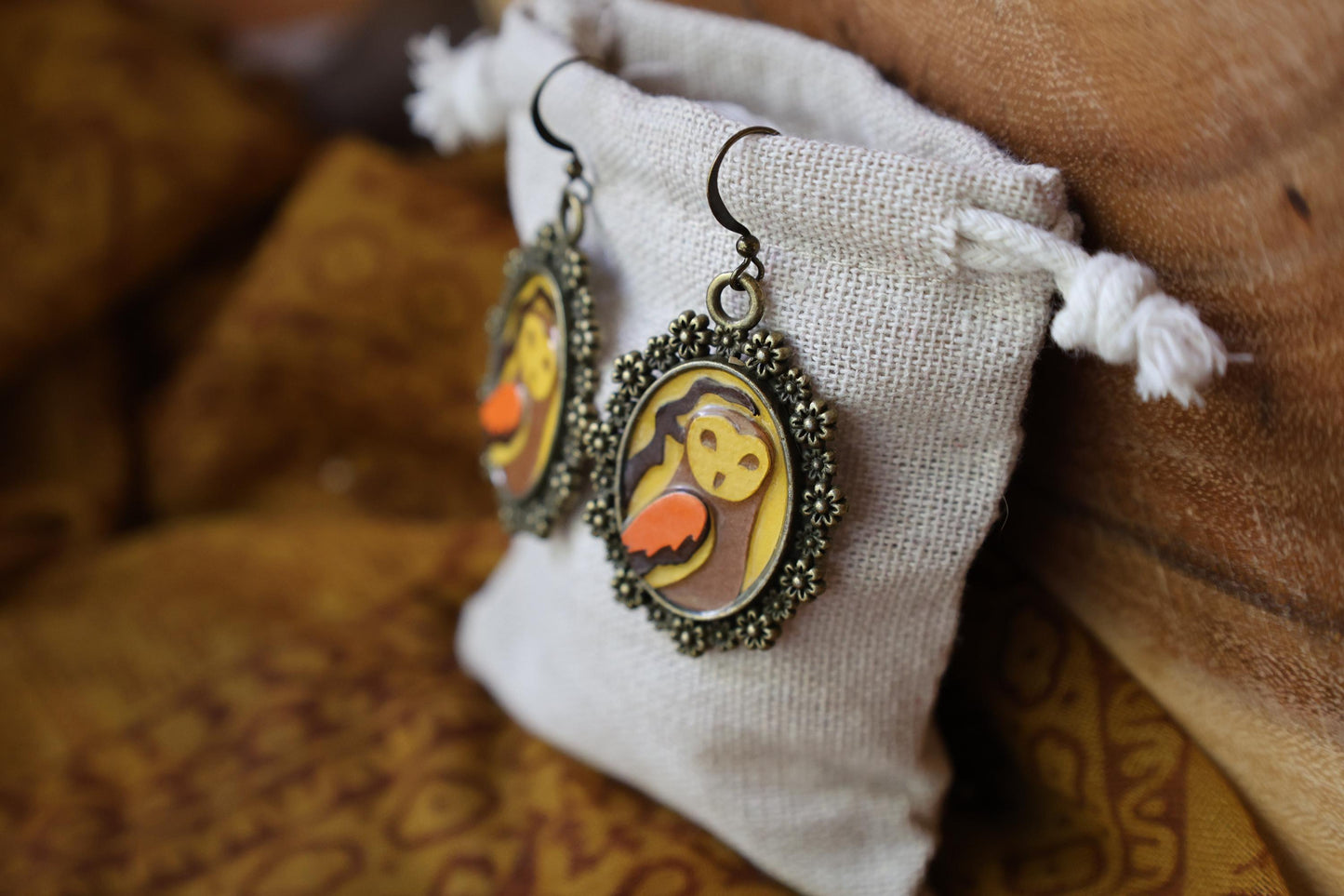 Dark Owl Earrings | Dangle Earrings | Cottage Core Accessory