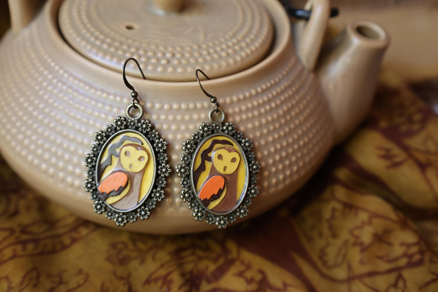 Dark Owl Earrings | Dangle Earrings | Cottage Core Accessory