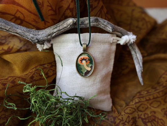 Gilled Mushroom Pendant | Choker | Cottage Core Accessory