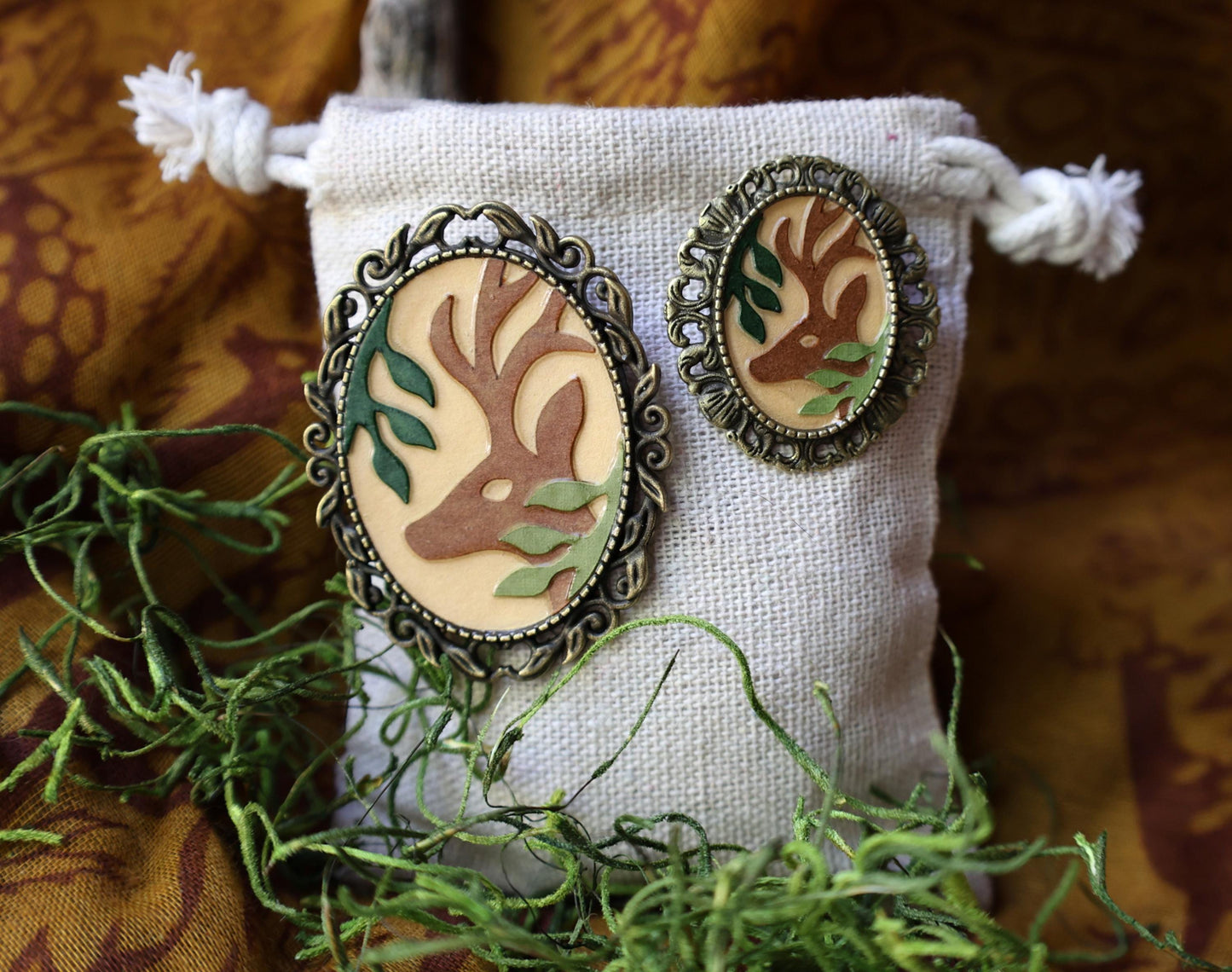 Broche de ciervo grande | Pin | Accesorio Cottage Core