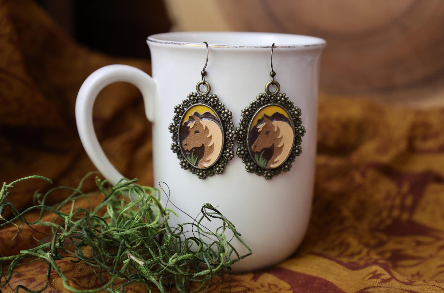 马形耳环 | 吊坠耳环 | Cottage Core
